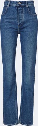 Bottega Veneta Intrecciato leather-trimmed slim jeans