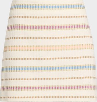 Veronica Beard Ohemia Stripe Mini Skirt