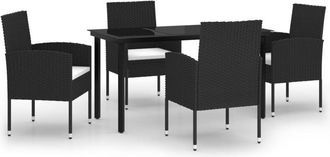 vidaXL Juego De Comedor Para Jard&iacute;n 5 Piezas Negro Vidaxl
