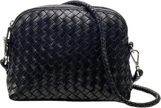 Dragon Diffusion Chunky Fellini Leather & Straw Pochette