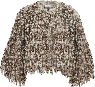 Brunello Cucinelli Dazzling Twist-embroidery Cardigan In Mohair And Wool