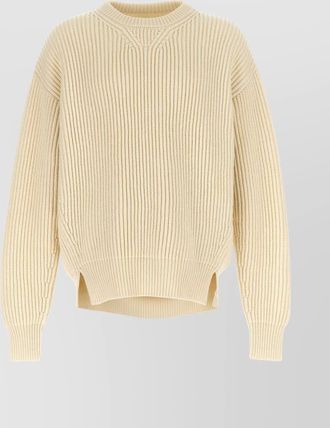 Jil Sander oversized crew neck sweater with ribbed texture