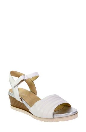 David Tate Kena Ankle Strap Wedge Sandal in White Lamb at Nordstrom, Size 9.5