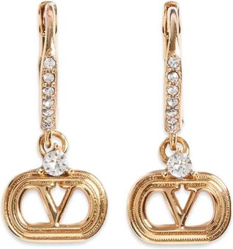Valentino Garavani Ovalette Metal And Swarovski Crystal Earrings