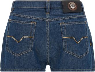 Versace High-Waisted Denim Denim Shorts - Blue