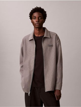 Calvin Klein Mens Double Zip Shirt Jacket - Grey - L
