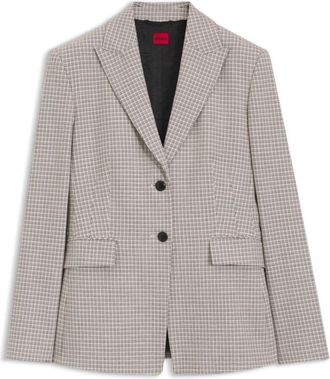 HUGO BOSS Regular-fit blazer with micro check