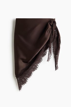 H&M Dreieckstuch mit Spitzenborten - Brown