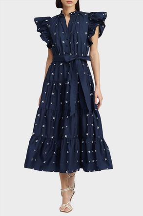 En Saison Irene Midi Dress In Navy White