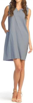 Papillon Misty Cotton Midi Dress In Blue