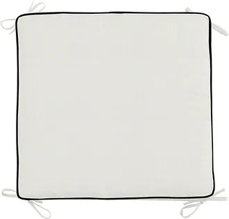 Ballard Designs Replacement Ottoman Cushion with Zipper - 24x23 - Box Edge, Canvas White/Black - Ballard Designs