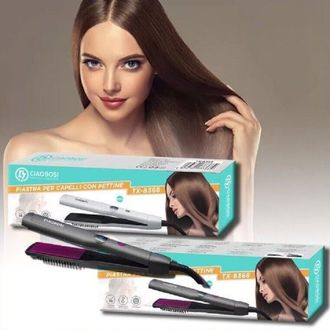 Trade Shop Trade Shop - Piastra Elettrica Per Capelli Lisci Mossi Ondulati Con Pettine 60 W Ptc Tx-8368