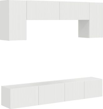 vidaXL Conjunto De Mueble De Tv 4 Uds. Brillante Madera De Ingenier&iacute;a Vidaxl