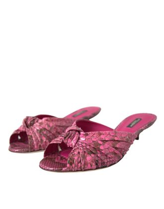 Dolce & Gabbana Python Leather Kitten Heel - Pink