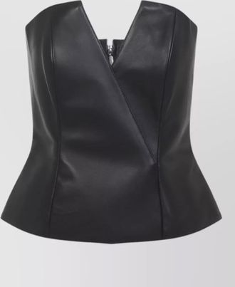 Ralph Lauren Collection leather strapless bustier top