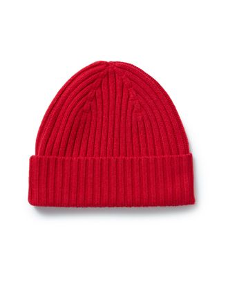 Oliver Brown Wool Beanie Hat - Dull Red
