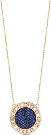 Officina Bernardi 18kt yellow gold large SenzaTempo sapphire and diamond necklace - women - Sapphire/18kt White Gold/18kt Yellow Gold - 41