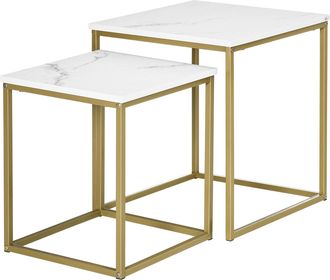 HOMCOM Homcom Set 2 Tavolini Da Salotto Design Impilabile Per Soggiorno O Studio
