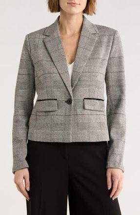 Amanda + Chelsea Glen Plaid Notch Lapel Blazer in Black/Ivory at Nordstrom Rack, Size X-Large