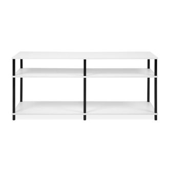 Calicosy Mueble de tv con 4 nichos abiertos l140 cm - blanco y negro