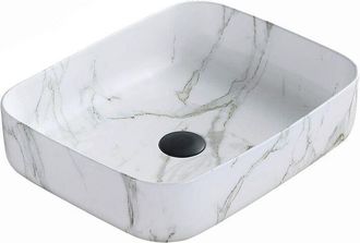 Desconocido Lavabo Cer&aacute;mico Sobre Encimera, 50x39x13 Cm, Blanco