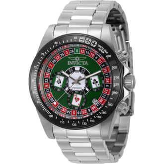 Invicta Speedway Roulette Casino Chronograph GMT Quartz Green Dial Mens Watch 44642