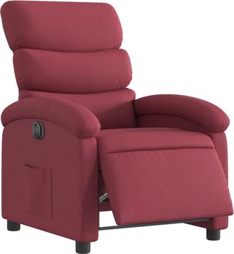 vidaXL Sill&oacute;n Reclinable El&eacute;ctrico Tela Rojo Tinto Vidaxl
