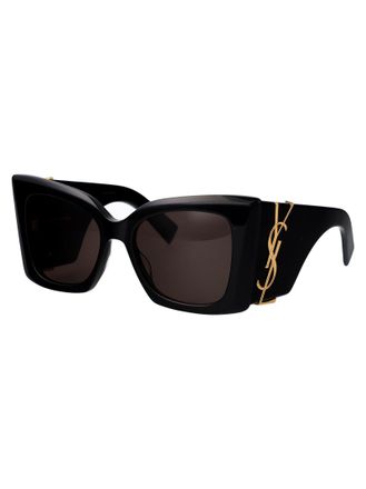 Saint Laurent Womens Sunglasses Slm119 Blaze Black Acetate Black-Black-Black Black/black/black