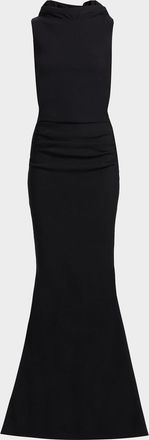 La Petite Robe Di Chiara Boni Taniko Embellished Low-Back Jersey Gown