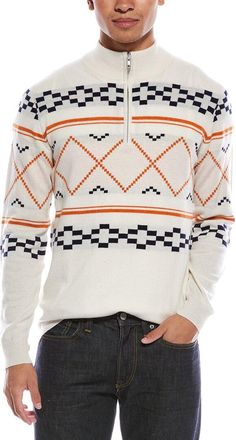 Brodie Fairisle Wool & Cashmere-Blend 1/4-Zip Mock Neck Sweater