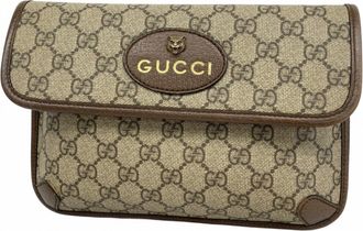 Gucci Beige Brown Pvc Fanny Pack (Pre-Owned)