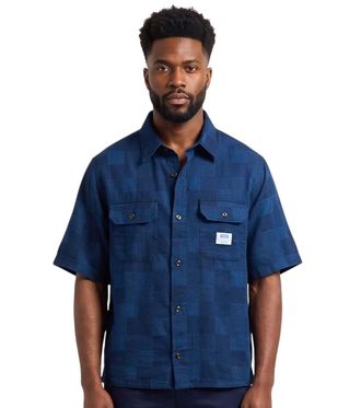 HUGO BOSS Blue Oversized Check Shirts