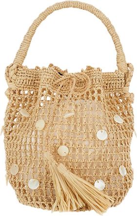 Alanui Precious Moments Raffia Bag Sand Pearl
