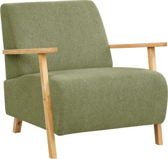 Beliani Beliani - Sill&oacute;n Retro Moderno Con Reposabrazos De Tela Verde Lesja
