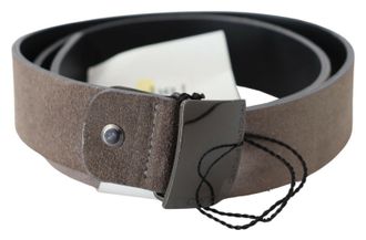Costume National Womens Brown Leather Square Logo Buckle Belt