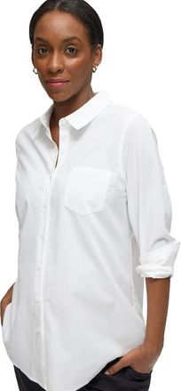 Ingrid & Isabel Maternity Poplin Button Down in White at Nordstrom, Size X-Small