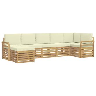 vidaXL Conjunto De Sof&aacute;s De Exterior 7 Pcs Blanco Y Crema Vidaxl