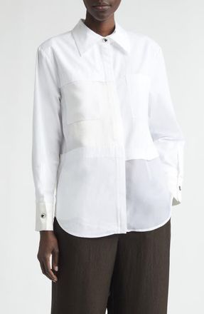 Jason Wu Collage Zip-Up Shirt in White at Nordstrom, Size 2