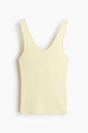 H&M Knitted Vest Top in Light Yellow at Nordstrom, Size X-Small