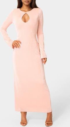 Bebe Keyhole Bell Sleeve Maxi Dress in Rose at Nordstrom Rack, Size X-Large