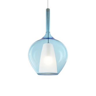 Netlighting Kalique I 28cm Dome Pendant Ceiling Light Sky Blue 1x E27