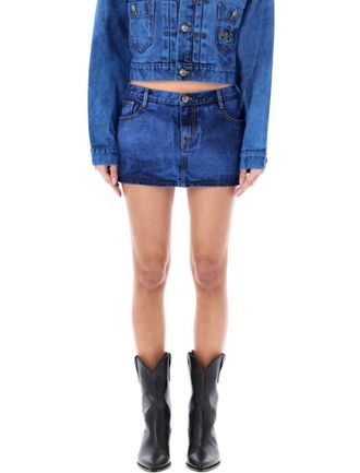 Vivienne Westwood Blue FOAM MINI DENIM SKIRT