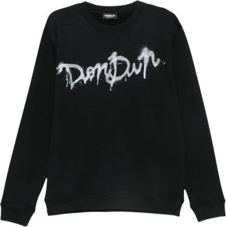 Dondup Regular-fit Crew-neck Katoenen Sweatshirt - Heren - Sweatshirts - Zwart - L - Katoen - Hoodies & sweatvesten
