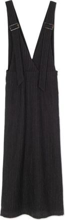 Alysi Wollen Strepen Mouwloze Jurk - Dames - Casual kleedjes - Zwart - S - Wol - Kleedjes