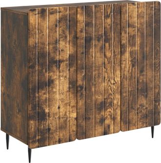 vidaXL Aparador Roble Ahumado 89 X 34,5 X 82 Cm Madera De Ingenier&iacute;a Vidaxl