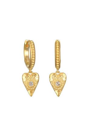 Satya Jewelry Loving Heart Huggie Earrings in Gold at Nordstrom
