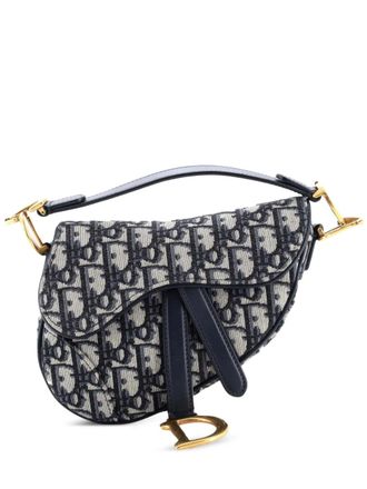 Dior Saddle Handbag Oblique Canvas Mini shoulder bag - Blu