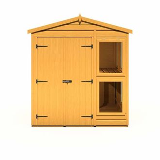 Shires Sun Hut 6 x 6 Feet Potting Shed - L179 x W185.8 x H214.6 cm in Brown