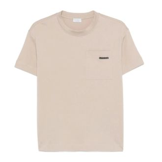 Brunello Cucinelli Brunello Cucinelli, T-Shirts, female, Brown, Size: S Chest Pocket T-Shirt