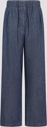 Jil Sander elastische broek met wijde pijpen